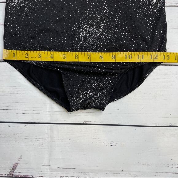 Black and Gold silver sparkle leotard long sleeve - Picture 8 of 10